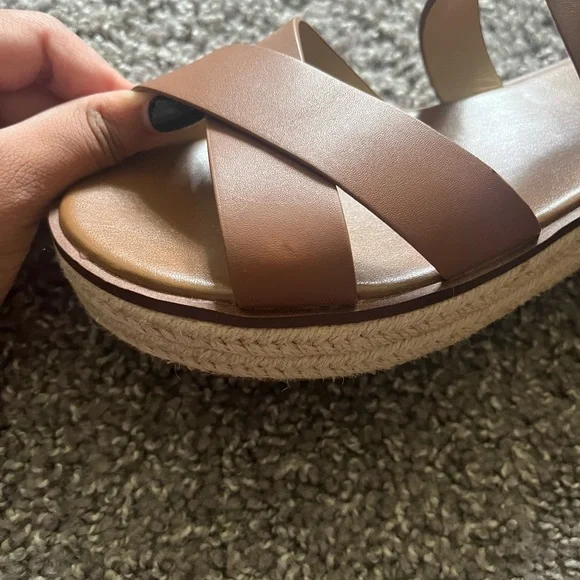 MICHAEL Michael Kors Brown Leather Espadrille Sandals - Picture 10 of 11